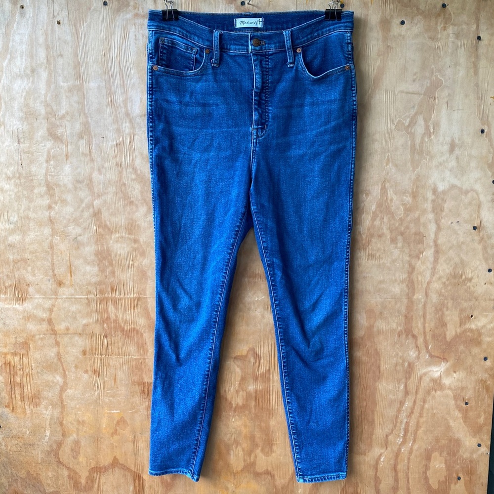 Madewell High-Rise Skinny Jeans in Dark Blue - Picture 3 of 16